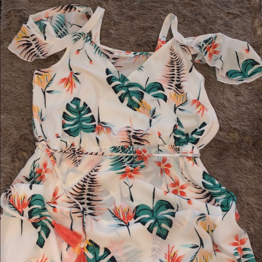 Tropical print maxi dress